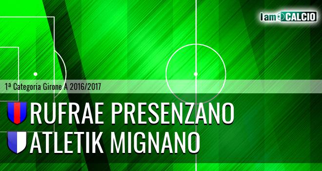 Rufrae Presenzano - Atletik Mignano