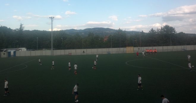 Il Torrecuso prima dell'amichevole