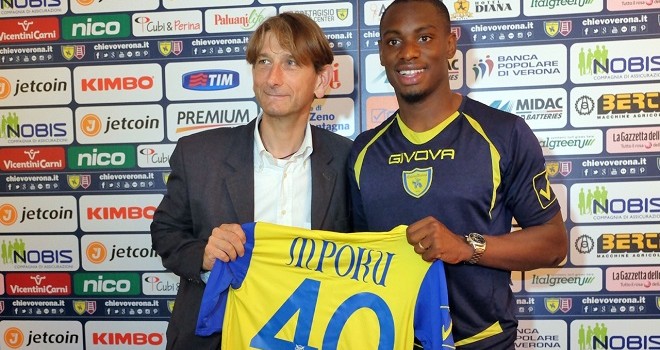 Il presidente Campedelli con MPoku