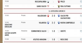 2^cat.H. I risultati di oggi e la nuova classifica