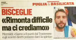 Bisceglie, Montaldi ci crede: "Rimonta sul Trastevere possibile"