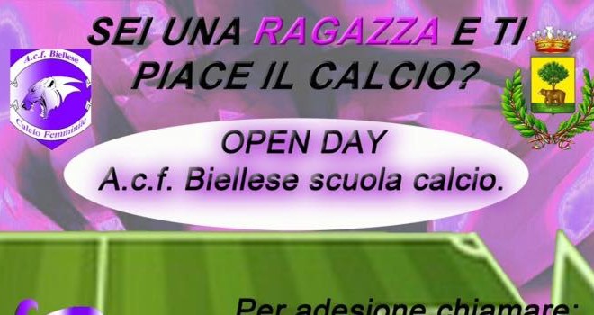 Domenica 14 l'open day della Biellese Femminile: tutte le info