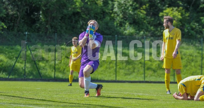 La disperazione di Barantani dopo l'1-2