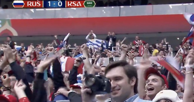 L'esultanza russa al primo gol