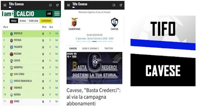 Nasce TIFO CAVESE: l'app di IamCalcio dedicata agli aquilotti