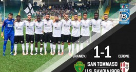 Savoia, pari al debutto: col San Tommaso &egrave; 1-1