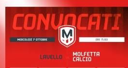 SERIE D/H: Lavello-Molfetta: i convocati di mister Bartoli