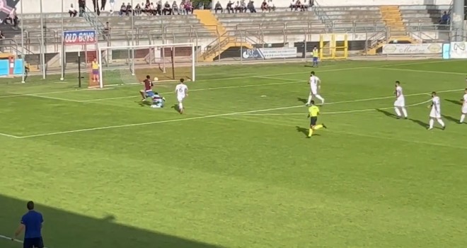 L'1-0 del Matera con Piccioni