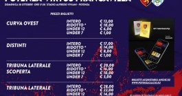 Potenza, attiva la prevendita per la gara contro la Virtus Francavilla