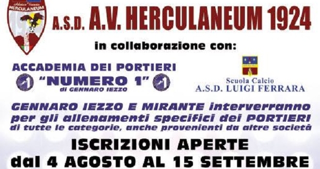 A.V. Hercolaneum, scuola calcio: Iscrizioni aperte dal 4 Agosto