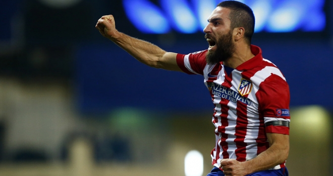 Atletico-Milan,l'esultanza di Arda Turan