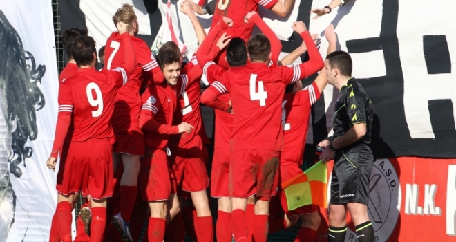 l'esultanza dei giocatori alabardati