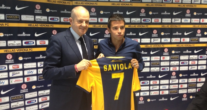 Saviola con il dg gialloblù Gardini