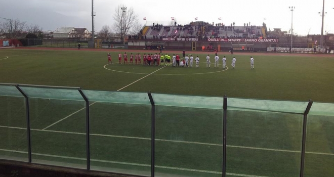 Inizio partita allo Squitieri di Sarno