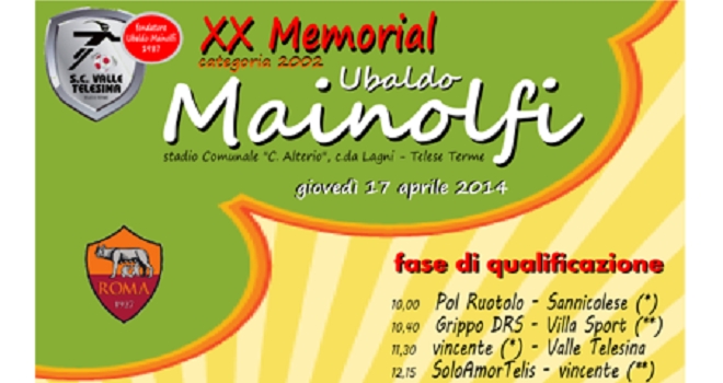 Tutto pronto per la XX&ordf; edizione del Memorial Ubaldo Mainolfi