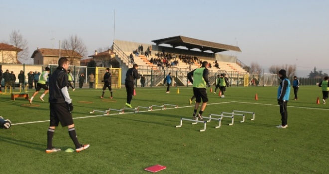 Cesena in allenamento a Villa Silvia