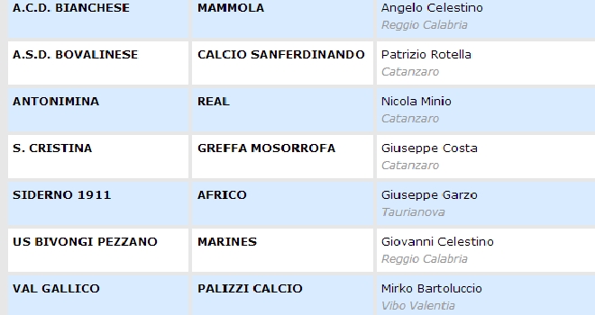 Designazioni in Prima Categoria: gli arbitri della prima giornata