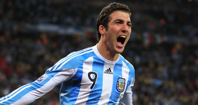 Gonzalo Higuain con l'albiceleste