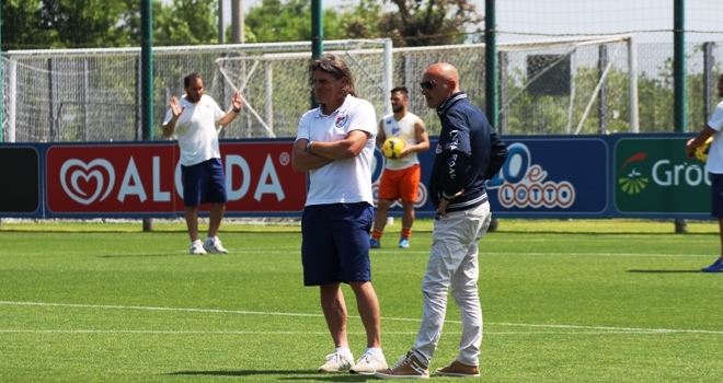 Il tecnico Cucciari con il Ds Bifulco