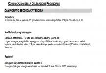 Confermate le nostre anticipazioni: il 16 aprile Cinquefrondi-Marines