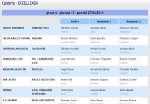 Gli arbitri del 30&deg; turno (ultimo) di Eccellenza